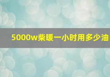 5000w柴暖一小时用多少油