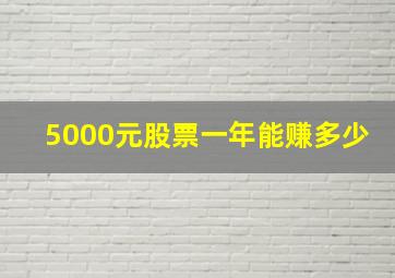 5000元股票一年能赚多少