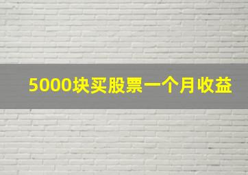 5000块买股票一个月收益