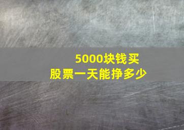 5000块钱买股票一天能挣多少