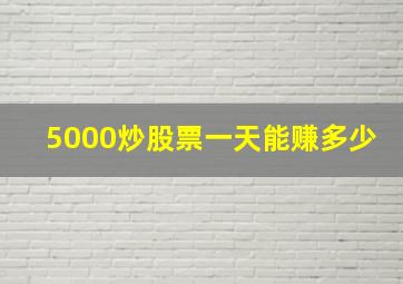 5000炒股票一天能赚多少