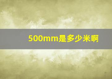 500mm是多少米啊