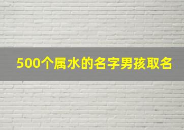 500个属水的名字男孩取名