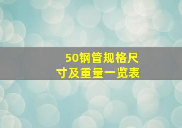 50钢管规格尺寸及重量一览表