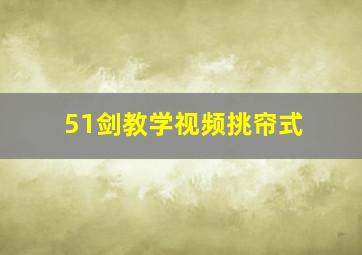 51剑教学视频挑帘式