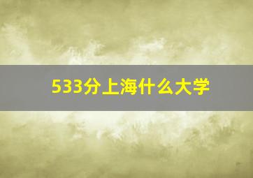 533分上海什么大学