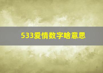 533爱情数字啥意思