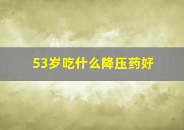 53岁吃什么降压药好