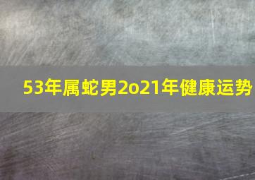 53年属蛇男2o21年健康运势