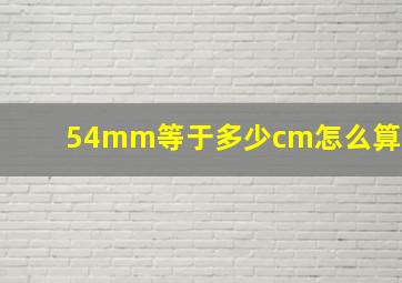 54mm等于多少cm怎么算