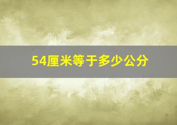 54厘米等于多少公分