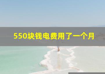 550块钱电费用了一个月