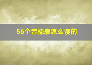 56个音标表怎么读的