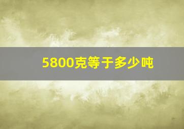 5800克等于多少吨