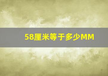 58厘米等于多少MM