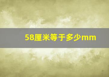 58厘米等于多少mm