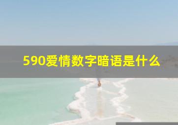 590爱情数字暗语是什么