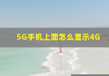 5G手机上面怎么显示4G