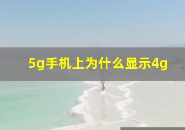 5g手机上为什么显示4g