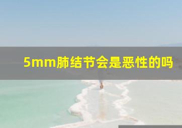 5mm肺结节会是恶性的吗