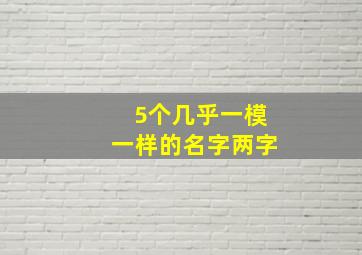 5个几乎一模一样的名字两字