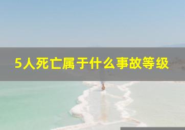 5人死亡属于什么事故等级