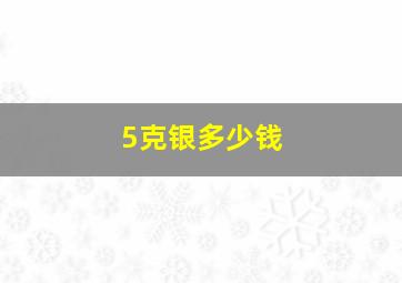 5克银多少钱