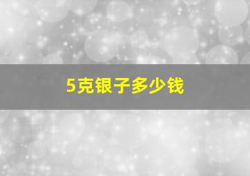 5克银子多少钱