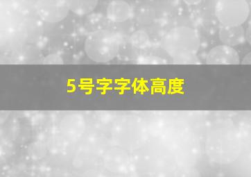 5号字字体高度