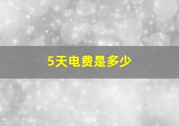 5天电费是多少