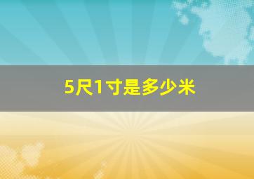 5尺1寸是多少米