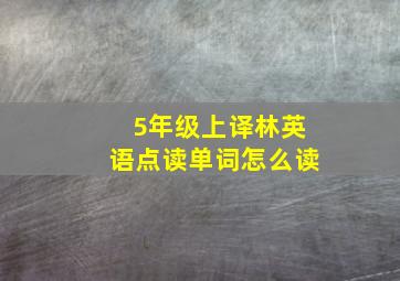 5年级上译林英语点读单词怎么读