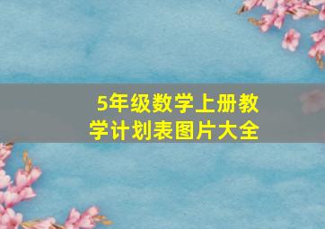 5年级数学上册教学计划表图片大全