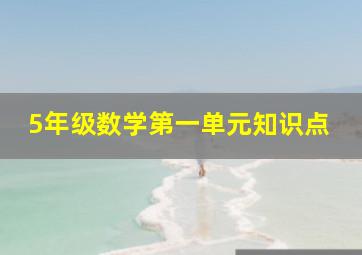 5年级数学第一单元知识点