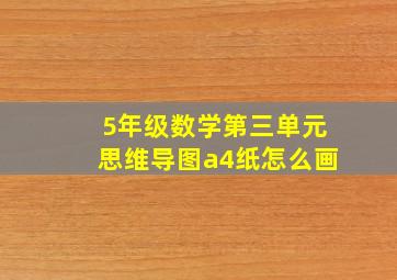 5年级数学第三单元思维导图a4纸怎么画