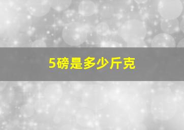 5磅是多少斤克