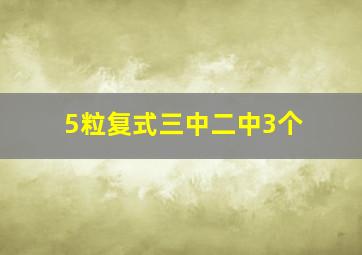 5粒复式三中二中3个