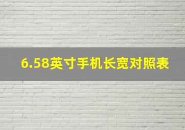 6.58英寸手机长宽对照表