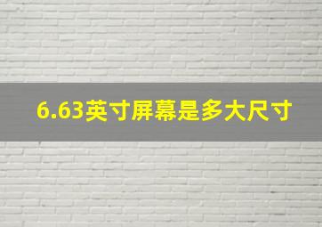 6.63英寸屏幕是多大尺寸