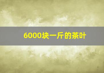 6000块一斤的茶叶