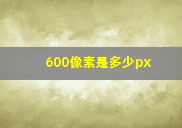 600像素是多少px