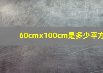 60cmx100cm是多少平方