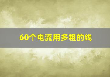 60个电流用多粗的线