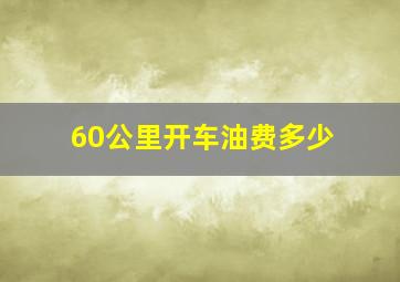 60公里开车油费多少