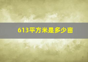 613平方米是多少亩