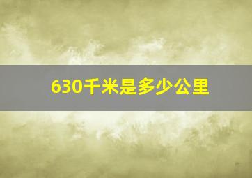 630千米是多少公里