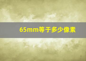 65mm等于多少像素