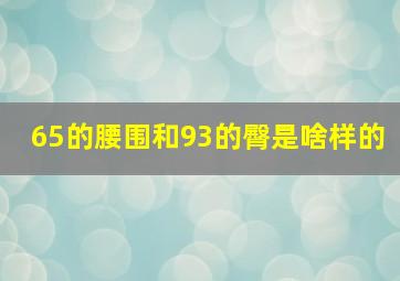 65的腰围和93的臀是啥样的