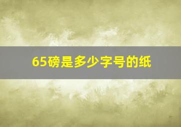 65磅是多少字号的纸