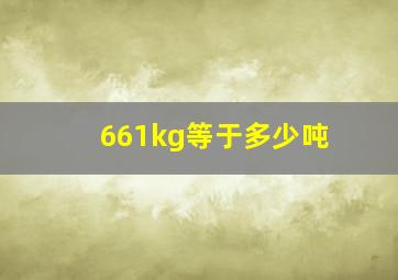 661kg等于多少吨